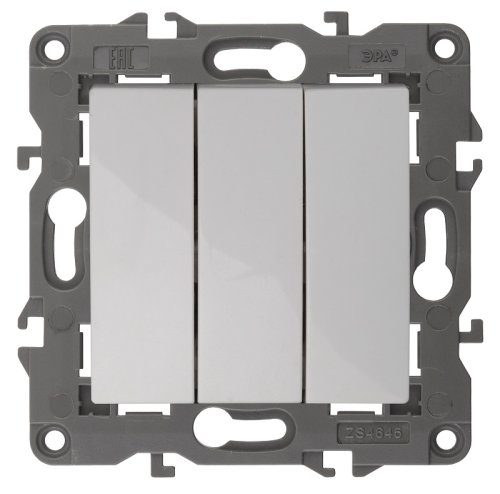 Выключатель без рамки Эра Elegance 3-кл. белый фото Выключатель без рамки Эра Elegance 3-кл. белый картинка